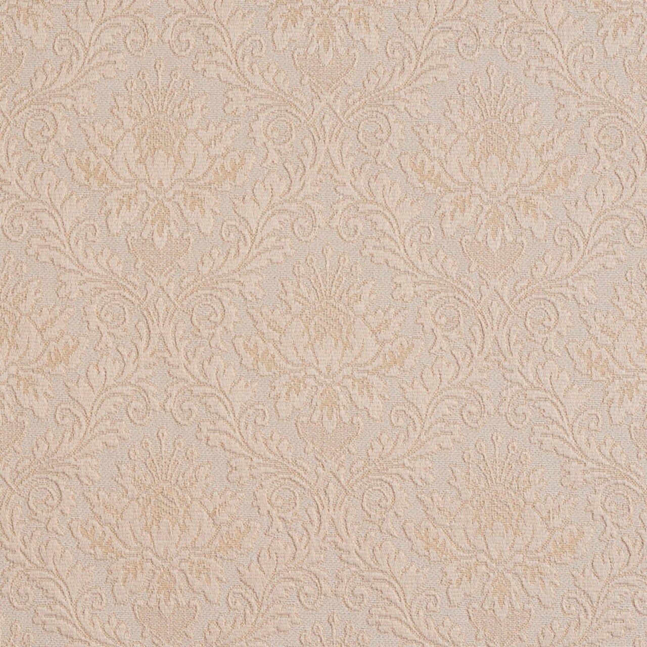 Ivory/Cameo - White & Ivory Damask Upholstery Fabric 54 Inches"
